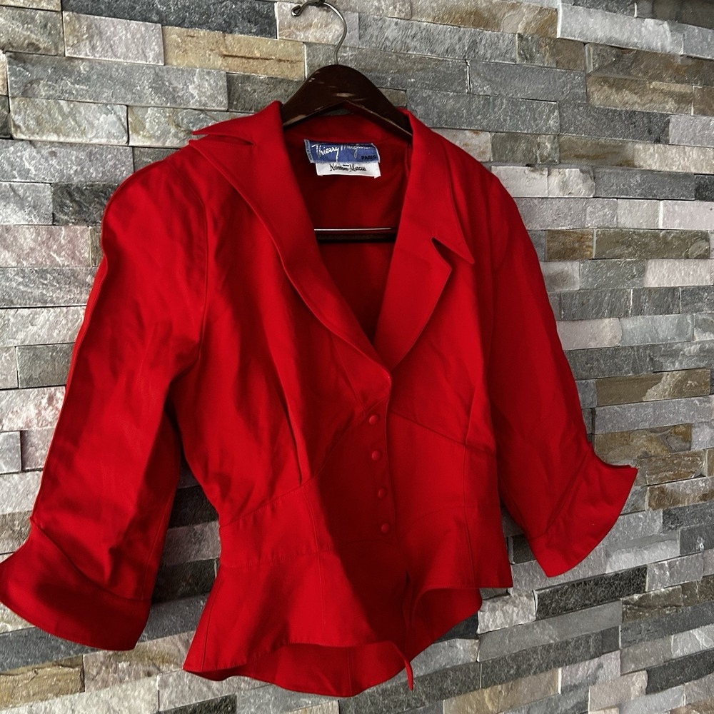 Thierry Mugler 1988 Les Infernales Runway Red Blazer Size 40 - Picture 3 of 10
